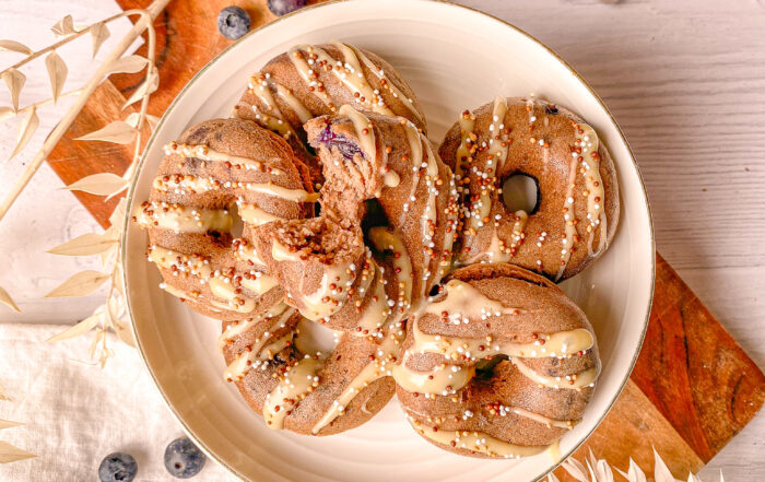 Chocolade protiëne donuts